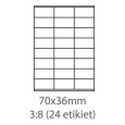 etikety samolepiace 70x36 mm univerzálne modré 24ks/A4 (100 listov A4/bal.)