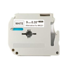 kompatibilná páska pre BROTHER MK-221 čierne písmo, biela páska Tape (9mm)