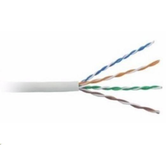 BAZAR - UTP kabel LYNX, Cat5E, drát, PVC, Dca, šedý, 100m - POŠKOZENÝ OBAL