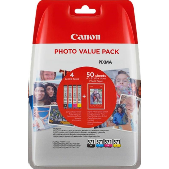 BAZAR - CANON CARTRIDGE CLI-571 C/M/Y/BK MULTI-PACK pro PIXMA MG575x, MG685x, MG775x, TS505x, TS605x, TS805x, TS905x (29