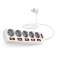 CONNECT IT prodlužovací kabel 230V, 5 zásuvek, 2m, s vypínači, bílá
