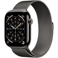 Apple Watch Series 11 GPS + Cellular 42mm Slate Titanium Case with Slate Milanese Loop Apple Watch Series 11 GPS + Cellular 42mm Slate Titanium Case with Slate Milanese Loop