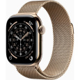 Apple Watch Series 11 GPS + Cellular 42mm Gold Titanium Case with Gold Milanese Loop