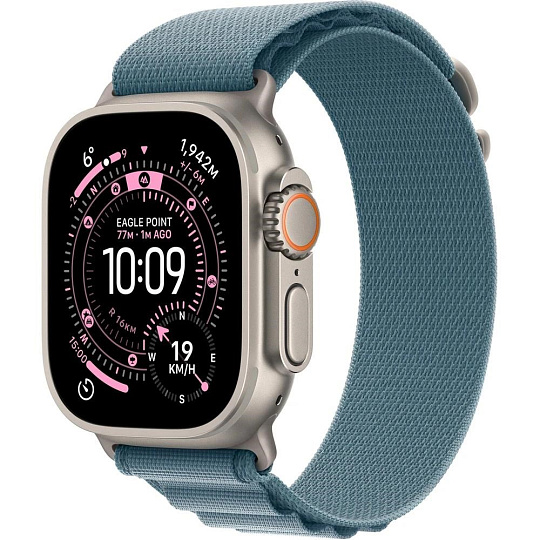 Apple Watch Ultra 3 GPS + Cellular 49mm Natural Titanium Case with Light Blue Alpine Loop - Small Apple Watch Ultra 3 GPS + Cellular 49mm Natural Titanium Case with Light Blue Alpine Loop - Small