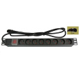 BAZAR - 19" rozvodný panel LEXI-Net 8x230V, ČSN, vypínač, indikátor napětí, kabel 1,8m, 1U, přívodní kabel pro UPS-obal
