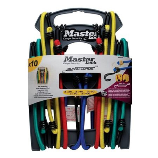 Master Lock Upínací gumy s háčky  (10 ks / balení)
