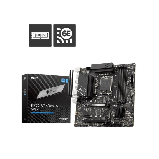 BAZAR - MSI MB Sc LGA1700 PRO B760M-A WIFI, Intel B760, 4xDDR5, 2xDP, 2xHDMI, WI-FI, mATX - Po opravě (Bez příšlušenství