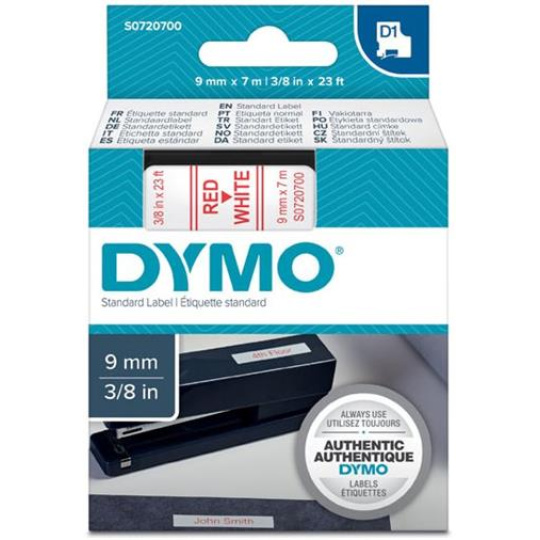páska DYMO 40915 D1 Red On White Tape (9mm)