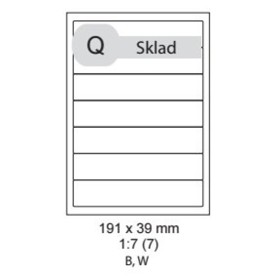 etikety kompatibil Samolepiace 192x38 univerzálne biele (1000 listov A4/bal.)