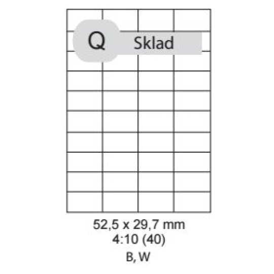 etikety kompatibil Samolepiace 52,5x29,7 univerzálne biele (1000 listov A4/bal.)