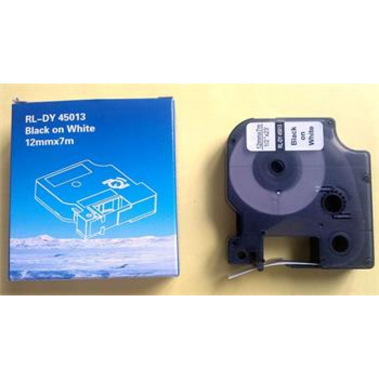 kompatibilná páska pre DYMO 45013 D1 Black On White Tape (12mm) kompatibilná páska pre DYMO 45013 D1 Black On White Tape (12mm)