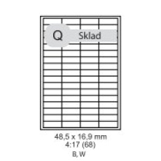 etikety kompatibil Samolepiace 48,5x16,9 univerzálne biele 68ks/A4 (100 listov A4/bal.) etikety kompatibil Samolepiace 48,5x16,9 univerzálne biele 68ks/A4 (100 listov A4/bal.)