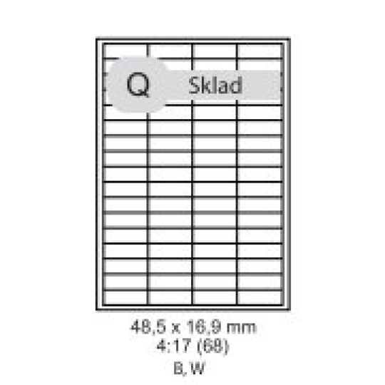 etikety kompatibil Samolepiace 48,5x16,9 univerzálne biele 68ks/A4 (100 listov A4/bal.) etikety kompatibil Samolepiace 48,5x16,9 univerzálne biele 68ks/A4 (100 listov A4/bal.)