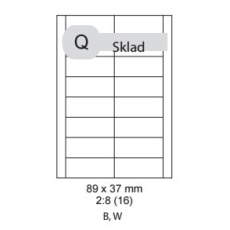 etikety kompatibil Samolepiace 89 x 37mm univerzálne biele 16ks/A4 (100 listov A4/bal.)
