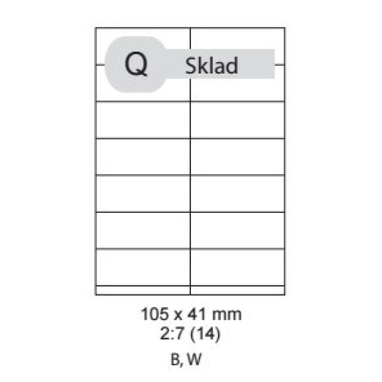 etikety kompatibil Samolepiace 105x41 univerzálne biele (1000 listov A4/bal.)