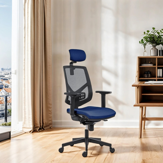 Powerton Kancelárske ergonomické kreslo Tina, Tmavo modré
