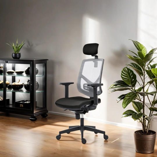 Powerton Kancelárske ergonomické kreslo Tina, Čierne