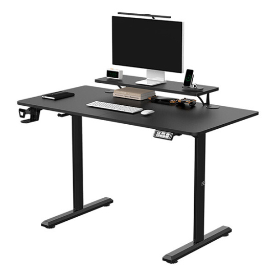 Pracovný stôl, elektricky nastaviteľná výška, 120X60 cm, 72-117 cm, HIGHLANDER BLACK, čierny, ULTRADESK