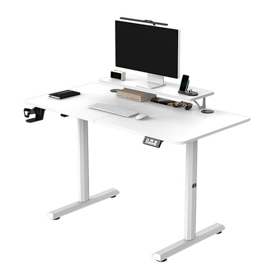 Pracovný stôl, elektricky nastaviteľná výška, 120X60 cm, 72-117 cm, HIGHLANDER WHITE, biely, ULTRADESK
