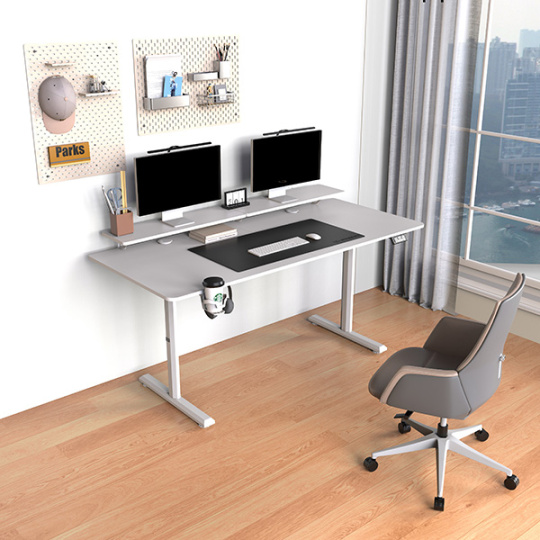 Pracovný stôl, elektricky nastaviteľná výška, 160X70 cm, 72-117 cm, HIGHLANDER XXL WHITE, biely, ULTRADESK