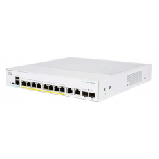 Cisco switch CBS250-8FP-E-2G, 8xGbE RJ45, 2xRJ45/SFP combo, fanless, PoE+, 120W - REFRESH