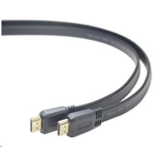 PREMIUMCORD HDMI High Speed + Ethernet plochý kábel, pozlátené konektory, 3 m