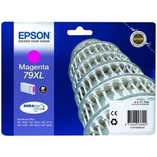 Atramentová kazeta EPSON série WF-5xxx "Pisa" 79 XL purpurová (17,1 ml)