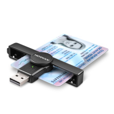 AXAGON CRE-SMP1A, USB-A PocketReader čítačka kontaktných kariet ID card (eID klient)