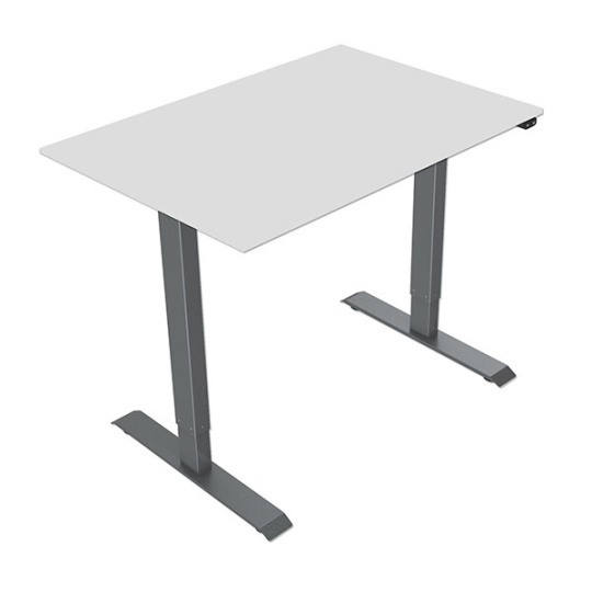 Pracovný stôl, elektricky nastaviteľná výška, 75x159cm, rozsah 500 mm, šedý, 70 kg nosnosť, ergo