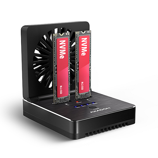 AXAGON ADSA-M2C22, USB-C 20Gbps dokovacia stanica pre 2× M.2 NVMe/SATA SSD s funkciou klonovania AXAGON ADSA-M2C22, USB-C 20Gbps dokovacia stanica pre 2× M.2 NVMe/SATA SSD s funkciou klonovania