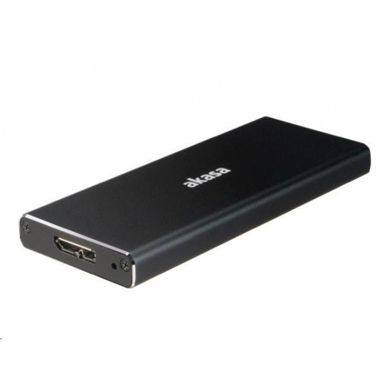 Externý box AKASA pre M.2 SSD SATA II, III, USB 3.1 Gen1 Micro-B, (podporuje 2230, 2242, 2260 a 2280), hliník, čierna