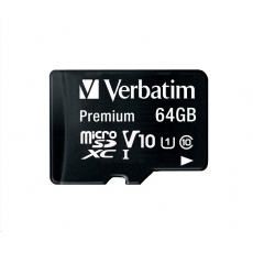 VERBATIM MicroSDXC karta 64GB Premium, U1 + adaptér