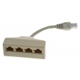 Rozčtyřka RJ45, 1x8p8c/4x8p2c - telefonní