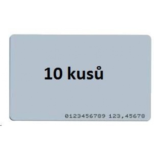 ISO karta 10-pack, RFID 125 kHz, RO, vytlačené číslo tagu na karte