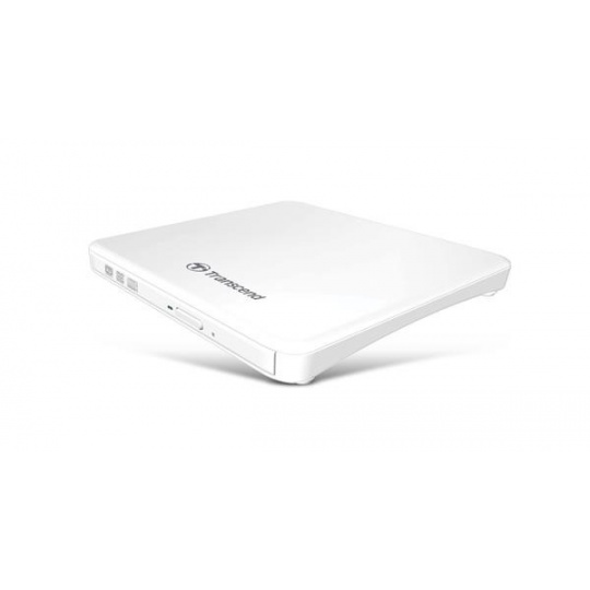 Externá DVD napaľovačka TRANSCEND slim, USB 2.0, biela (+CyberLink Media Suite 10)