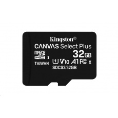 Kingston 32GB micSDHC Canvas Select Plus 100R A1 C10 - 1 ks Kingston 32GB micSDHC Canvas Select Plus 100R A1 C10 - 1 ks