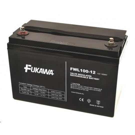 Batéria - FUKAWA FWL 100-12 (12V/100Ah - M8), životnosť 10 rokov