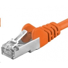 PREMIUMCORD Patch kábel CAT6a S-FTP, RJ45-RJ45, AWG 26/7 7m oranžový