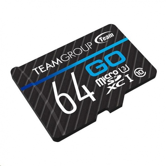 TEAM MicroSDXC karta 64GB GO CARD UHS-I U3 (90/45 MB/s) + SD adapter