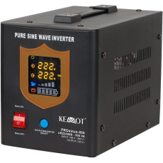 Kemot záložní zdroj UPS, 500W, 800VA, čistý sinus, 12V, černý Kemot záložní zdroj UPS, 500W, 800VA, čistý sinus, 12V, černý