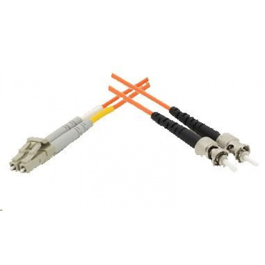 Duplexný prepojovací kábel MM 50/125, OM3, LC-ST, LS0H, 1 m