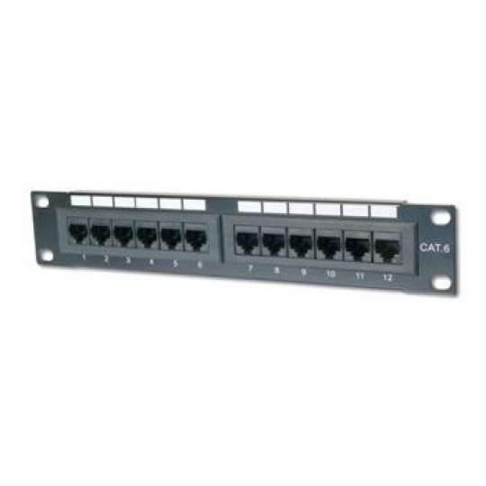 10" Patch panel XtendLan 12port, UTP, Cat6, krone, černý