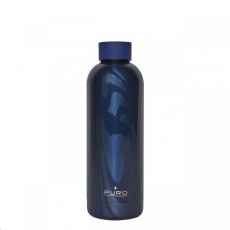 Puro OPTIC STRIPE láhev z nerezové oceli, double wall, 500ml tmavě modrá Puro OPTIC STRIPE láhev z nerezové oceli, double wall, 500ml tmavě modrá