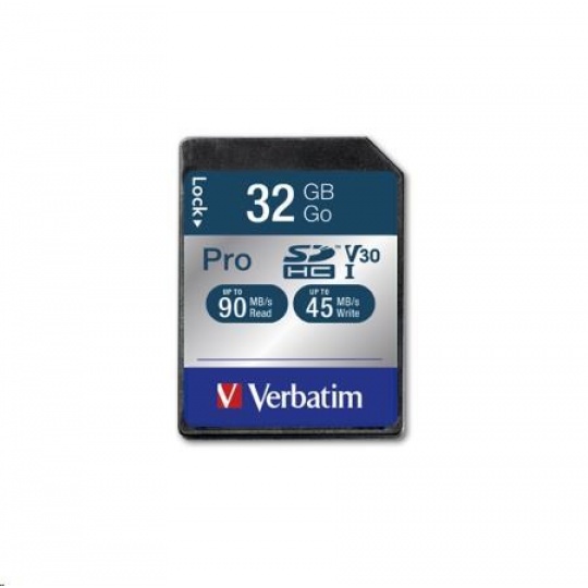 VERBATIM SDHC karta 32GB Pro, U3, V30