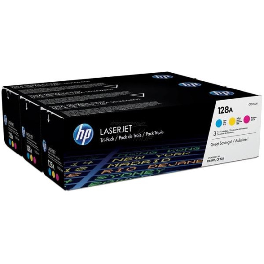 Tonery- sada HP 128A CMY 3-pack pre HP LaserJet Pro CM1415/CM1525  CF371AM (1 300 / 1 300 / 1 300 strán) - originál 