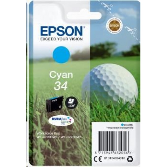 Atramentová tyčinka EPSON Singlepack "Golf" Cyan 34 DURABrite Ultra Ink 4,2 ml