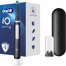 BAZAR - Oral-B iO Series 4 Matt Black elektrický zubní kartáček, magnetický, časovač, tlakový senzor - poškozený obal