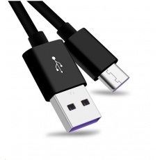 Kábel USB PREMIUMCORD 3.1 C/M - USB 2.0 A/M, super rýchle nabíjanie 5A, čierna, 1m