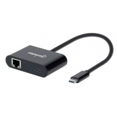 MANHATTAN Adapter USB-C na LAN, černá
