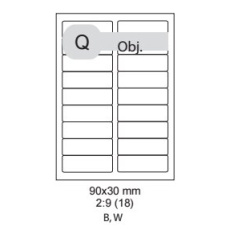 etikety kompatibil Samolepiace 90 x 30mm univerzálne biele 18ks/A4 (100 listov A4/bal.)